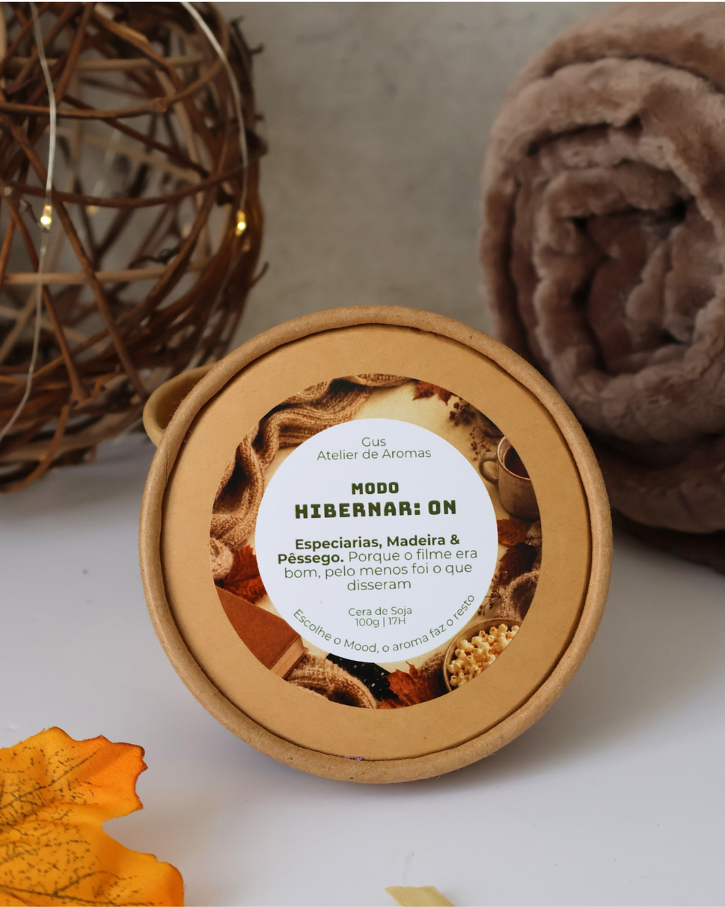 Wax Melts Modo Hibernar ON Especiarias, Madeira & Pêssego