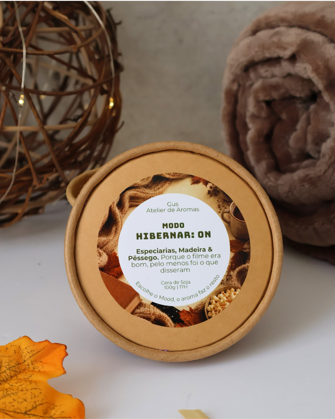 Wax Melts Modo Hibernar ON Especiarias, Madeira & Pêssego