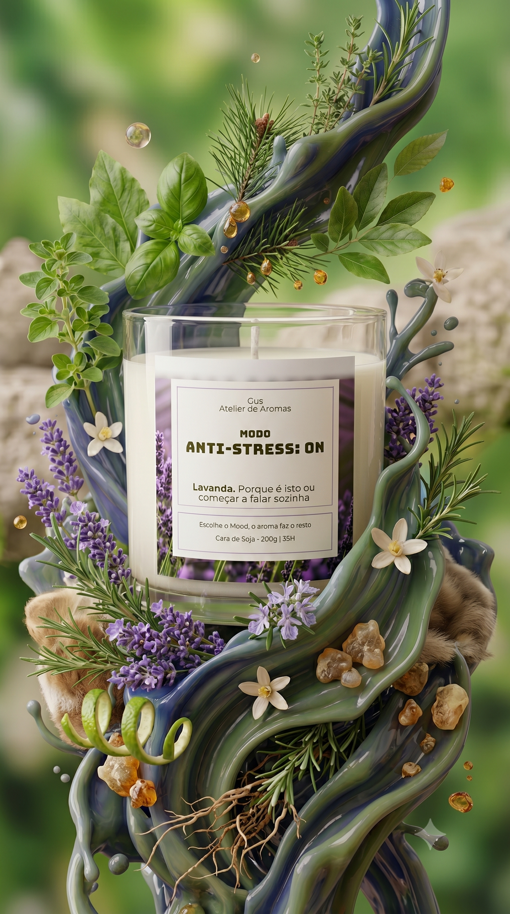 Vela Modo Anti-Stress ON Lavanda