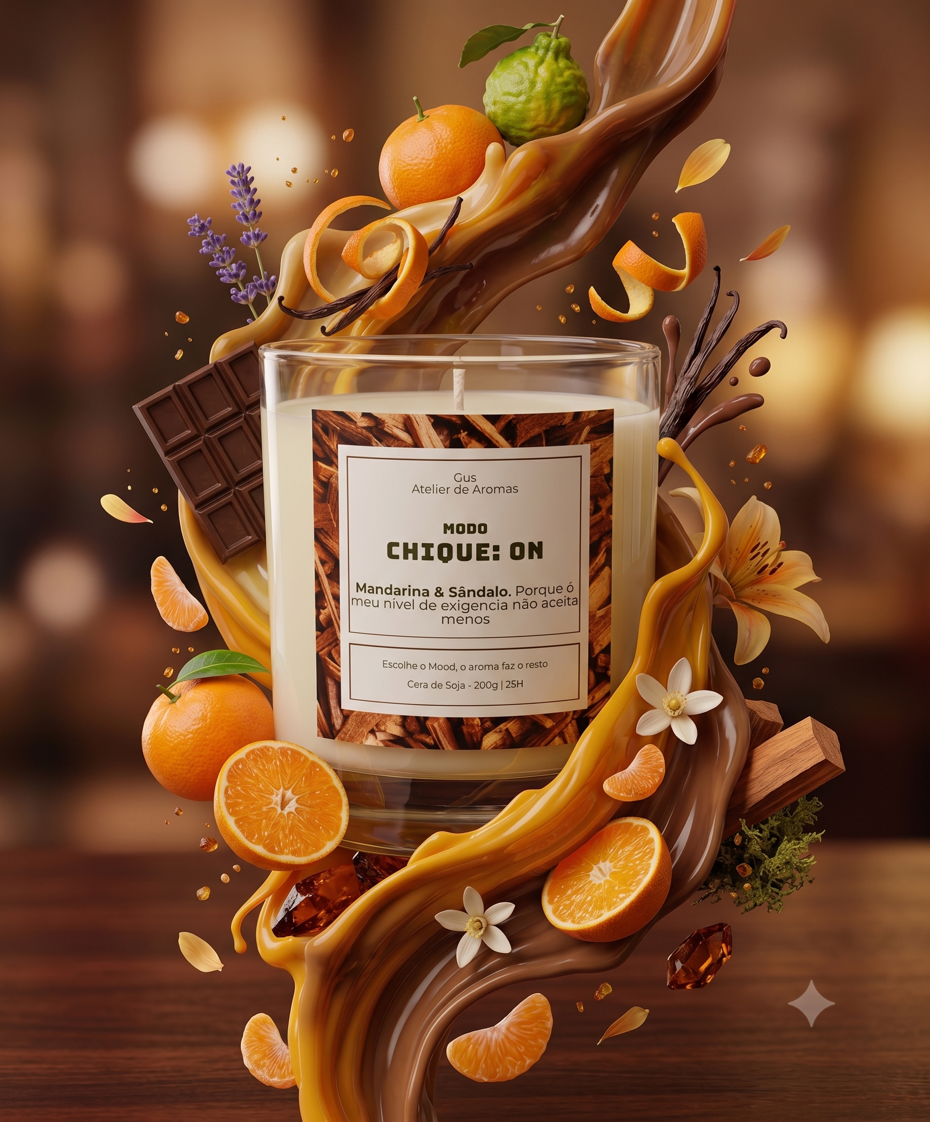 Vela Modo Chique ON Mandarina e Sândalo